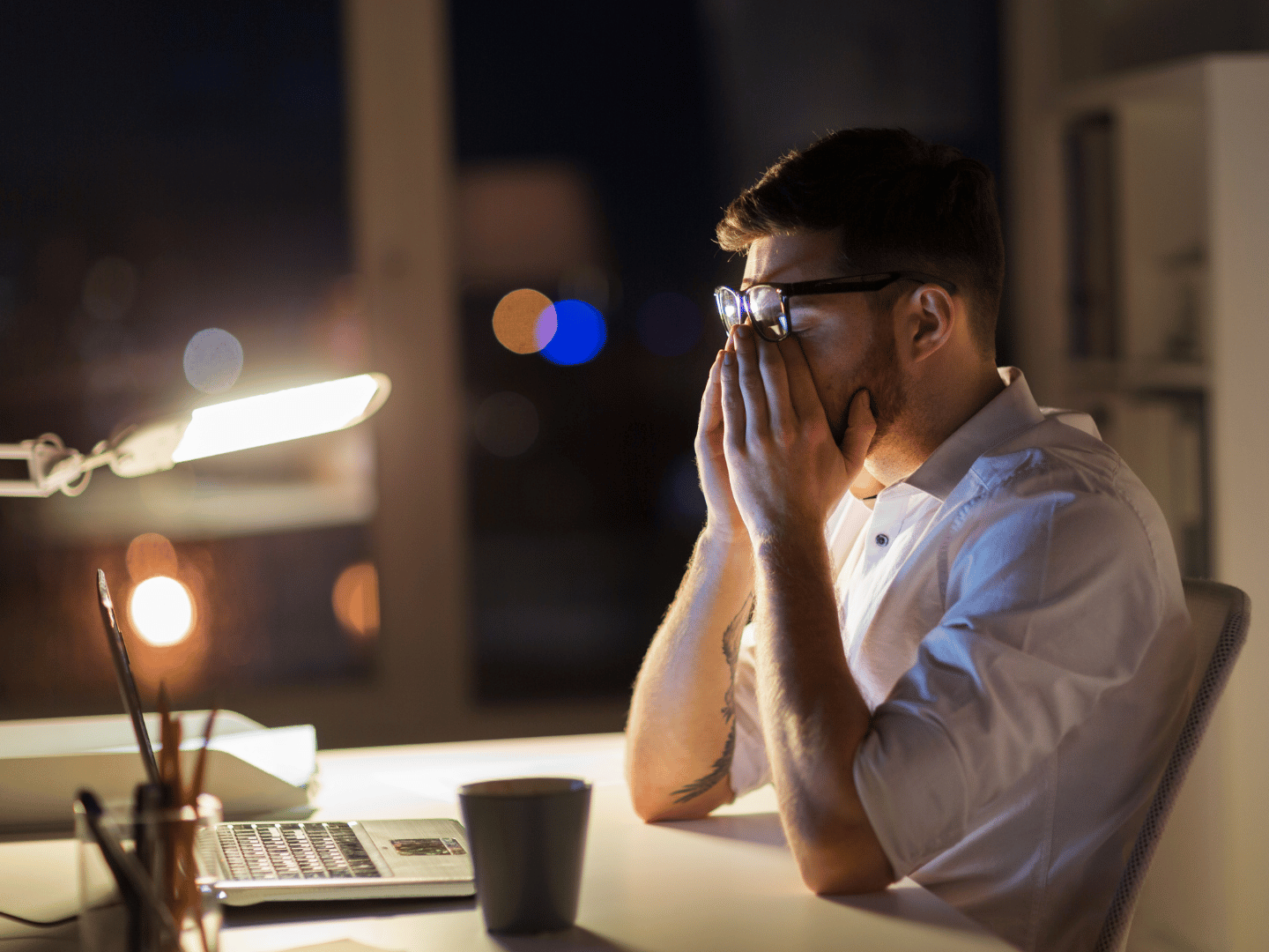 Frustrated person tired from manual work